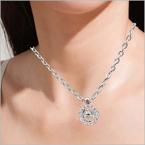 Elegant Sterling Silver Dancing Pendant with Necklace - Picture 3 of 6